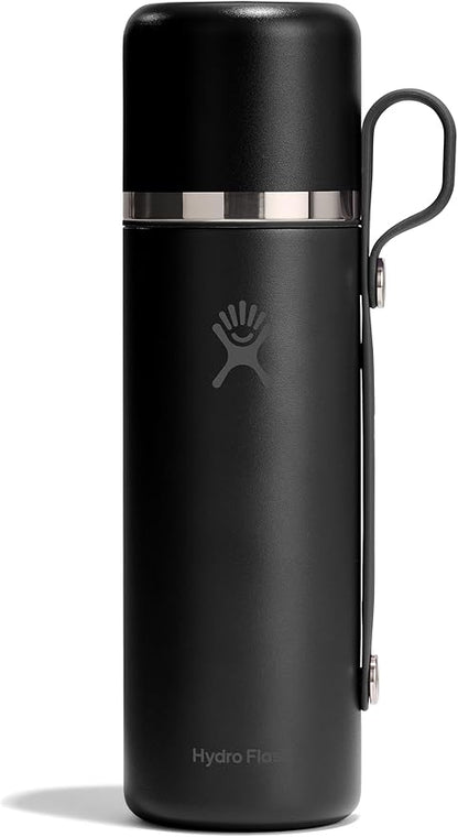 Hydro Flask Hot Flask & Cup – Insulated Stainless Steel, Hot Drink Travel Container for Coffee, Tea, & Soup 28 Oz Black