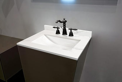MSI Calacatta Lumas Vanity Top with Under Mount Rectangle Ceramic Sinks, Engineered Marble Stone, 4" CC Faucet Holes, 31"X22"
