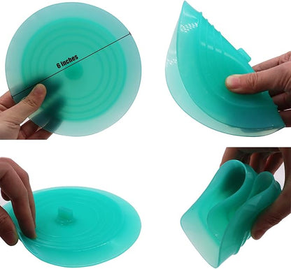 V-TOP Tub Stopper 2 Pack, 6 inches Large Silicone Drain Plug Hair Stopper Flat Suction Cover for Kitchen Bathroom Gadgets and Accessories (Green Transparent)