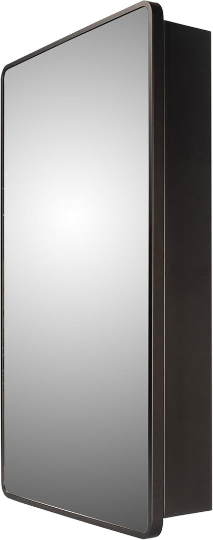Ketcham 24" W x 36" H Round Corner Midnight Series, Surface Mounted Medicine Cabinet