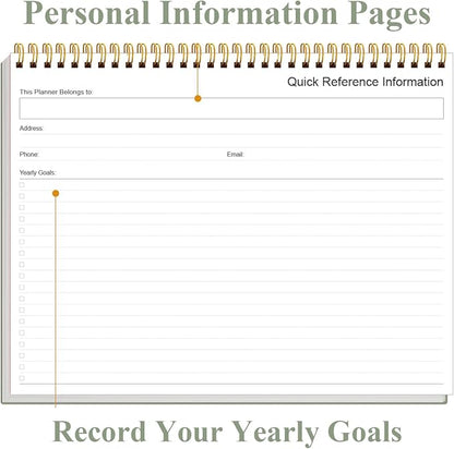 Weekly Productivity Planner - 8.5" x 11" Dashboard Desk Notepad Has 6 Focus Areas to List Tasks for Goals, Projects, Clients, Academic or Meal-Organize Your Daily Work Efficiently, 54 Weeks, Green