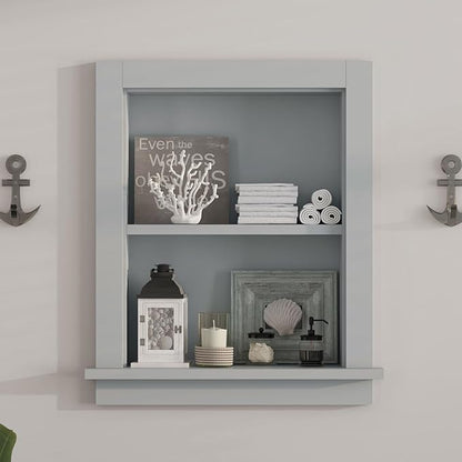 Recessed Medicine Cabinet,in Wall Shower Niche,14x18 Bathroom Cabinet with Storage,Bathroom Niche for Shower Wall for Bedroom/Hallway,Wall Niches Insert for Drywall,Grey/MDF