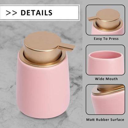 Soap Dispenser Ceramic with Easy-to-Press Pump Hand Lotion Liquid Dispenser for Shampoo Bathroom Kitchen 12 oz