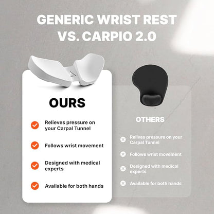 DELTAHUB Carpio 2.0 - Left & Right Handed Ergonomic Wrist Rest for Mouse and Keyboard, Carpal Tunnel Support, Pain Relief, Anti-Fatigue, Easy Glide, Office Computer, Laptop, Gaming - Large, Black