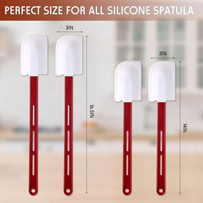 Norme 4 Pcs High Temp Silicone Spatulas Heat Resistant Rubber Spatula Commercial Silicone Scraper with Handle for Kitchen Cook Baking Mixing Utensil, Dishwasher Safe (14 Inch,16.5 Inch)
