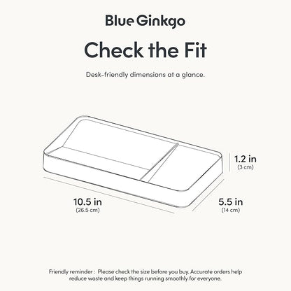 BLUE GINKGO Desk Tray – Korean-Made Organizer for Notes, Pens, Pencils, and Accessories (Double-sided, White)