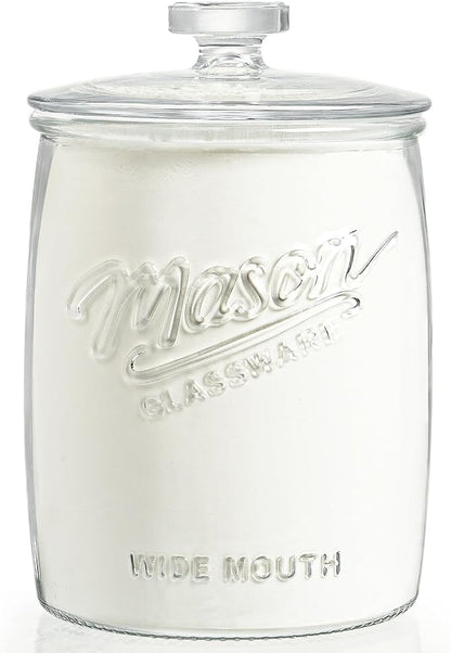 1 Gallon Glass Cookie Jar with Airtight Lid, Wide Mouth Mason Jar for Pantry & Laundry Room Organization, Large Apothecary Jars for Sugar, Candy, Rice, Dog Treat & Food Storage Jar– Set of 1