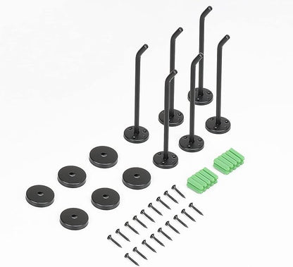 NearMoon Coat Hooks, Wall Mount Hooks for Hanging Hat Hurse Robe, 304 Stainless Steel Heavy Duty Towel Hangers for Bathroom Livingroom Hotel Kitchen Garage, 6 Pack (6 Inch, Matte Black)