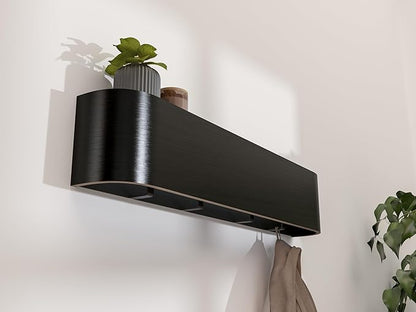 OLEEK Wall Coat Rack with Shelf - Wall Shelf with Hooks - entryway Hooks - Modern Coat Rack - Wooden Mount for Home Decor - Jacket Hanger - Coat Hanger Wall Mount