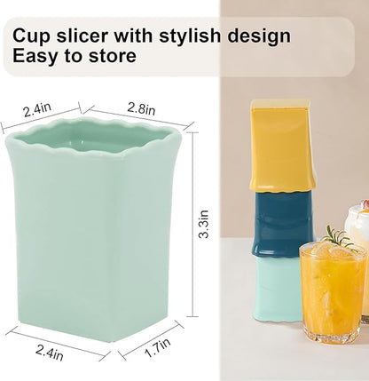 3Pcs Strawberry Slicer Cup：Fruit Slicer Cup for Strawberry Egg Banana Mushroom Cucumber Kiwi and Veggie Salad Speed Cutter the Kitchen Portable Slicing Tool (3Pcs)