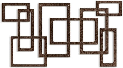 SIGNLEADER Metal Wall Decor Geometric Rectangular Minimalist Modern Abstract Wall Sculpture Hangings Home Decoration for Living Room, Bedroom, Bathroom, Kitchen, Outdoor - 36" Bronze