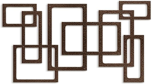 SIGNLEADER Metal Wall Decor Geometric Rectangular Minimalist Modern Abstract Wall Sculpture Hangings Home Decoration for Living Room, Bedroom, Bathroom, Kitchen, Outdoor - 36" Bronze