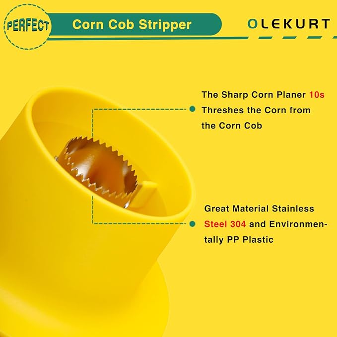 Corn Cob Stripper Tool, Corn Peeler for Corn on the Cob (Yellow)