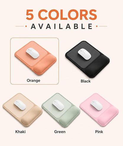 eulps Ergonomic Mouse Pad with Wrist Rest, Gel Mousepad with Soft Wrist Support, Non-Slip PU Base, Smooth Surface Mouse Pad for Wrist Pain Relief, Computer Laptop Office Home & Gaming (Orange)