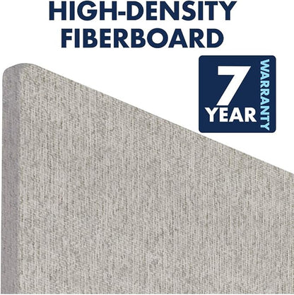 Quartet Bulletin Board for Walls, Fabric, 3' x 2', Frameless Pin Board, Fiberboard, Display Board, Oval Office, Home Office Decor or Home School Organization Board, Vertical/Horizontal, Gray (7683G)