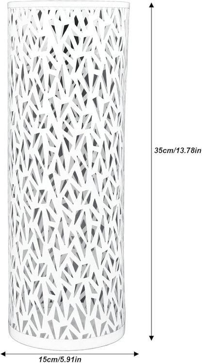 Umbrella Stand Rack for Entryway Metal Hollowed Freestanding Round Umbrella Holder Organizer Bin for Home Hotel Office Decor (Medium)