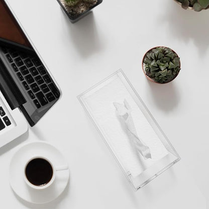 HIIMIEI Acrylic Tissue Box Cover, Rectangle Tissue Holder with Bottom Magnet, Modern Napkin Dispenser for Home Office Restaurant Clear