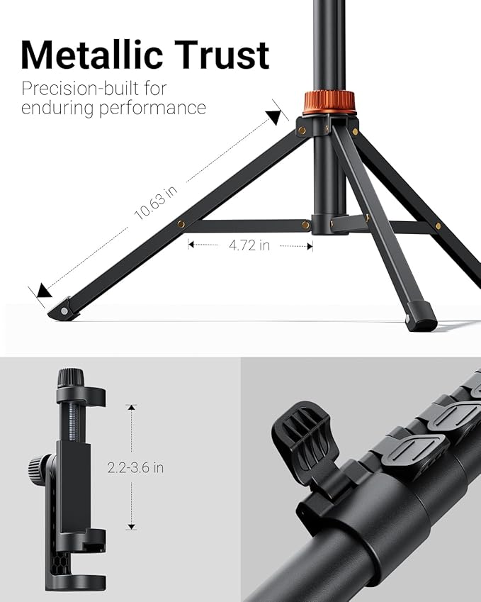 VIMOSE 66" Phone Tripod, Tripod for iPhone with Remote & Phone Stand, Extendable Cell Phone Tripod for Video Recording, Ultimate Tripod & Monopod Accessories for iPhone/Android, Clamp Mount