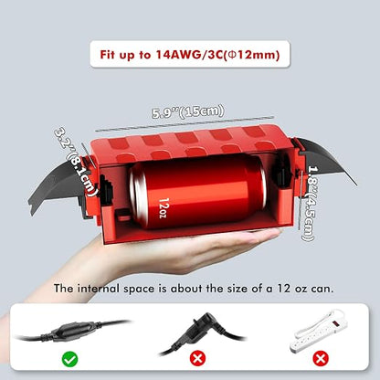Flemoon [2 Pack] IP55 Small Outdoor Electrical Box Waterproof (Inner 5.9 x 3.2 x 1.8inch), Extension Cord Cover with Detachable Awning Covers for Plug, Outlet, Holiday Lights, Red