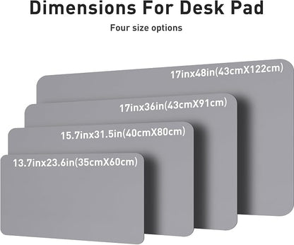 Aothia Leather Desk Pad Protector, Mouse Pad, Office Desk Mat, Non-Slip PU Leather Desk Blotter, Laptop Desk Pad, Waterproof Desk Writing Pad for Office and Home (23.6" x 13.7", Light Grey)