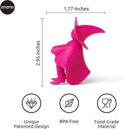 OTOTO Agatha Spoon Holder - Goth Cute Spoon Rest for Stove Top, Gothic, Spooky Cooking Gifts, Witchy Gifts, Cool Kitchen Gadgets, Halloween Gifts (Pink)