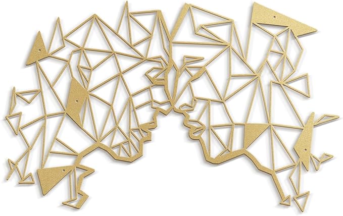 SIGNLEADER Metal Wall Art Decor Couple Secret Words Modern Abstract Wall Sculpture Hangings Home Decoration for Living Room, Bedroom, Bathroom, Kitchen, Outdoor - 30" Gold