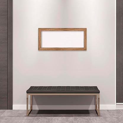 Amanti Art White Cork Board for Wall, 16x34 Vision Board with Brown Wood Frame, Medium Corkboard Office Decor for Home Organization, Rustic Farmhouse Corkboard Pinboard to display items for home