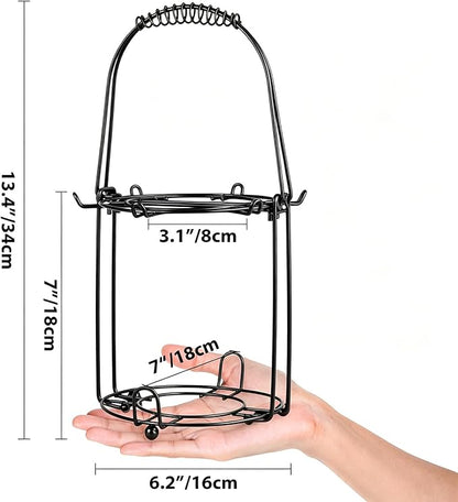 YY YEARCHY Coffee Cup Stand Holder Display Stand Mug Tea Rack Cup and Saucer Countertop Storage Organizer Dryer Hook Decoration (13.4" X 6" X 6", Black)