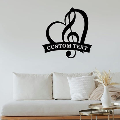 Personalized Music Metal Wall Art and Decor Custom MusicNotes Gifts for Musician Music Teacher Gifts Metal Wall Art Room, Home Decor