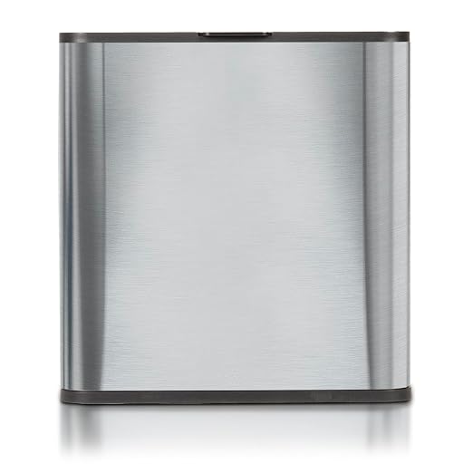 Glad Roomate Stainless Steel Under Counter Waste Bin with Clorox Odor Protection | Space Saving Dual Lid Small Trash Can for Kitchen Cabinet, Bathroom or Office, 1.5 Gallon (6L)