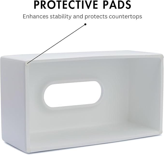 Yew Design Matte White Tissue Box Cover Rectangular, Facial Tissue Dispenser for Bathroom, Kitchen, Bedroom, Office, Hotel, Restaurant, Countertop, Nightstand, Car, and Desk