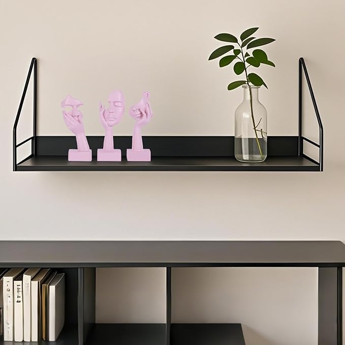 oliruim 3 Pcs Thinker Small Statue Set - Pink Art Abstract Home Accent Figurines for Decor Woman Apartment Bookshelf Floating Shelf Coffee Table Office Desk Bathroom Counter Decor (3 Pcs Pink, 6")