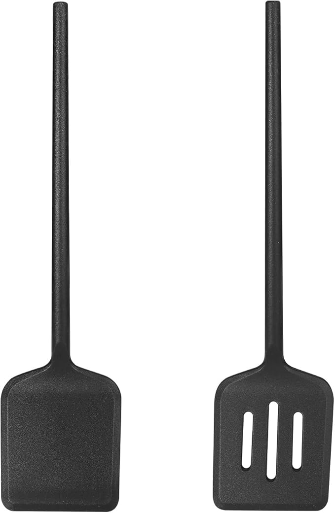 Silicone Cooking Spatula Set, High Heat Resistant Slotted and Solid Kitchen Turner, Extra Long Large Kitchen Utensil for Turning, Flipping, Mixing, Stir-frying,13.8 Inches