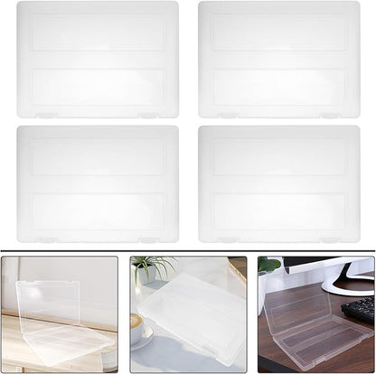 PRETYZOOM 4pcs A4 Document Storage Boxes, Portable Frosted Plastic File Organizer Cases for 8.5" X 11" Paper, Birth Certificate Protector, Office and Home File Holder