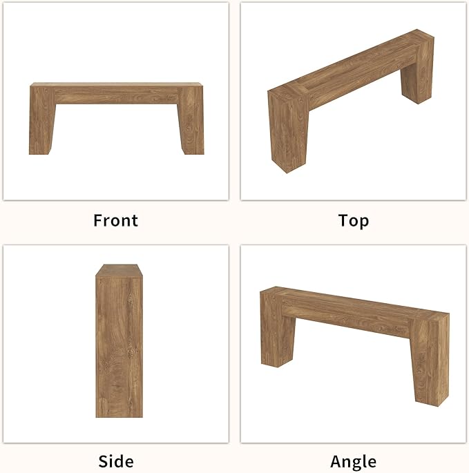 Extra Long Sofa Console Table for Entryway, 78-Inch Large Farmhouse Wood Behind Couch Table, Modern Trapezoid Accent Entrance Table for Foyer Living Room Hallway Home, Natural Oak Brown