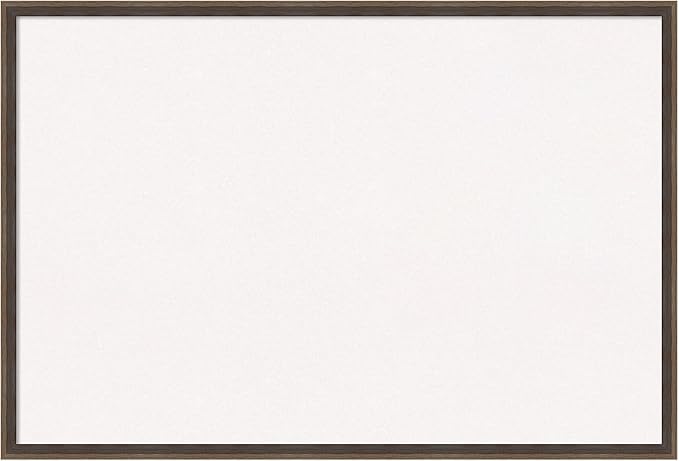 Amanti Art White Cork Board for Wall, 25x37 Vision Board with Brown Wood Frame, Large Corkboard Office Decor for Home Organization, Modern Contemporary Corkboard Pinboard to display items for home