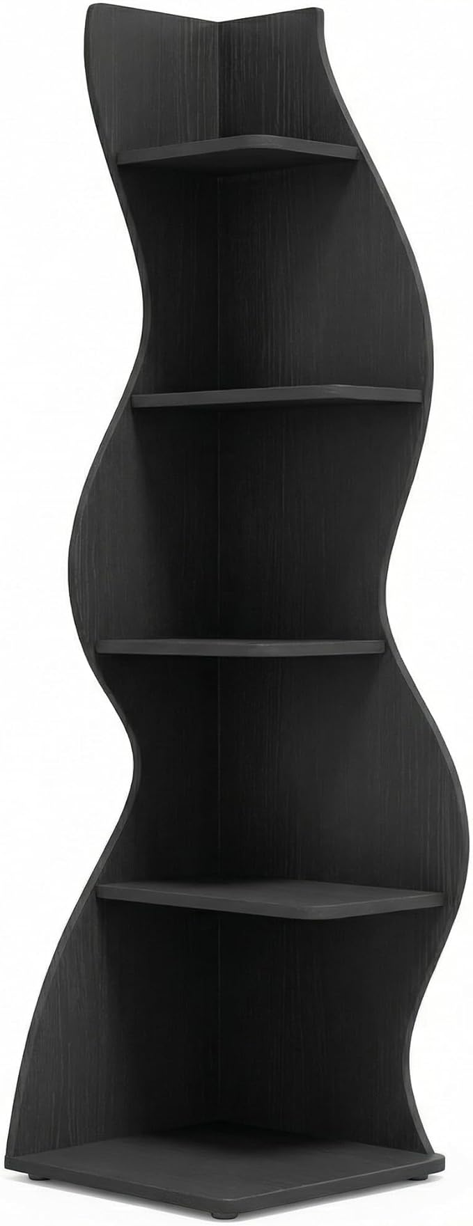 Arvolia 70 Inch Corner Shelf Stylish Design,Modern 5-Tier Wall Corner Bookshelf,Stylish Corner Small Bookcase Storage Rack Plant Stand with Unique Shape for Home Office (Black)