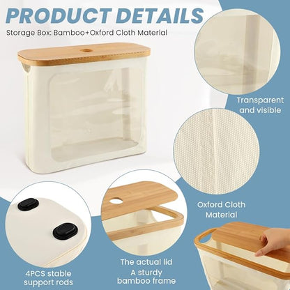 Toilet Paper Basket, Toilet Paper Storage with Lid for 12 Rolls, Collapsible Bathroom Toilets Papers Holder Organizer, Extra Toilets Roll Storage(Color:Beige)