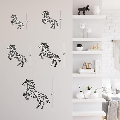 SIGNLEADER Metal Wall Art Decor Non-Stop Horse Modern Abstract Wall Sculpture Hangings Home Decoration for Living Room, Bedroom, Bathroom, Kitchen, Outdoor - 36" Black