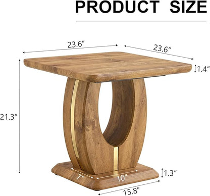 Modern Minimalist Wood Texture Sticker-Patterned MDF Square Coffee Table. Add a Quiet and Cozy Atmosphere to Your Home.Wood Color,MDF Coffee Table,Wood-Colored Textured Decal,Side Table.