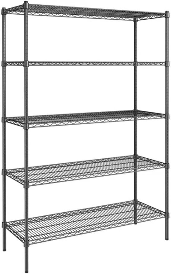 hiLISS Black 5-Tier Metal Adjustable Freestanding Garage Storage Wire Shelving Unit (36 in. W x 72 in. H x 14in. D)