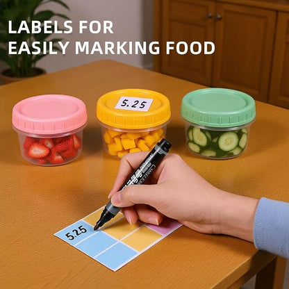 4oz Plastic Containers with Lids, Food Storage Containers Reusable Dishwasher Freezer Safe Airtight Microwave & Dishwasher Safe Takeout Jar (135pcs 4oz)