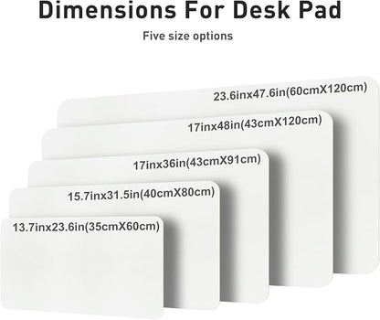 Aothia Leather Desk Pad Protector, Mouse Pad, Office Desk Mat, Non-Slip PU Leather Desk Blotter, Laptop Desk Pad, Waterproof Desk Writing Pad for Office and Home (36" x 17", Off-White)