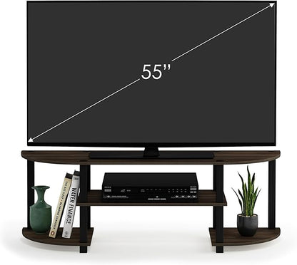 Furinno Turn-S-Tube Wide TV Entertainment Center, Columbia Walnut/Black