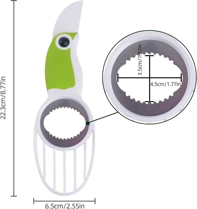 3 in 1 Folding Avocado Slicer Tool, Splitting, Pitting, Slicing Avocados Safely, Bird Shaped Avocado Splitter, Fruit Peeler, Kitchen Gadget, Lightweight Portable Tool, 1 Pcs