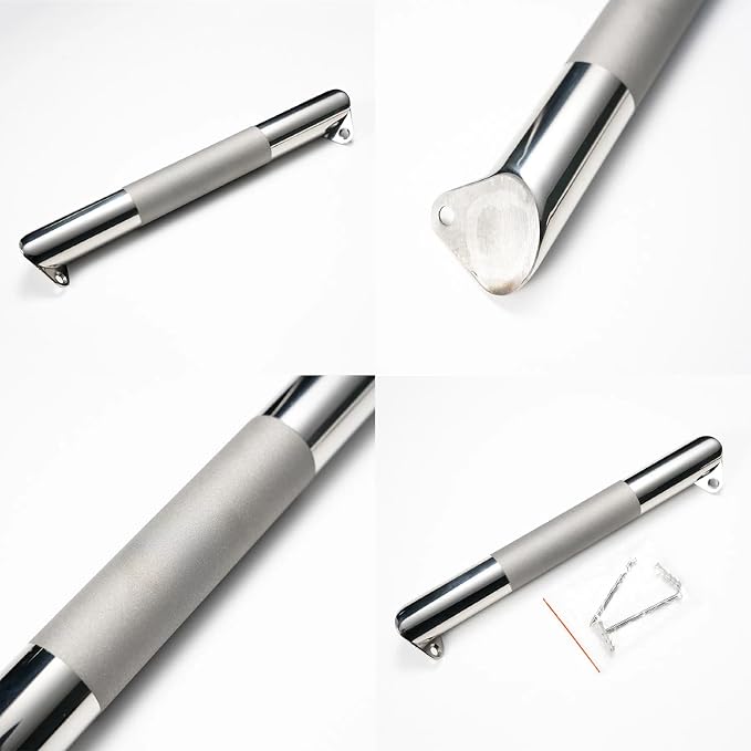 Shower Foot Rest for Shaving Legs, Wall Mounted Brushed Nickel Shower Foot Ledge, Antislip Stainless Steel Bar Foot Ledge for Bathroom