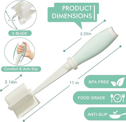 2 Pack Upgrade Meat Chopper, Heat Resistant Meat Masher for Hamburger Meat, Ground Beef Smasher, Nylon Hamburger Chopper Utensil, Ground Non Stick Mix Chopper Mix Potato Masher Tool (White)