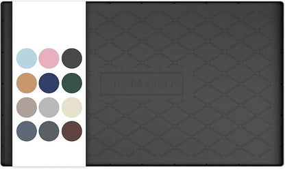 URMONA Under Sink Mat for Kitchen Waterproof, 37" x 22" Silicone Under Sink Mat for Shelf Liner Organizer, Cabinet Sink Protector Under Sink Liner for Bottom Kitchen, Bathroom (Black)