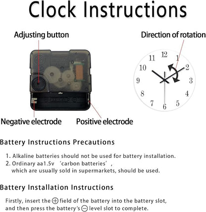 Blue Wall Clocks Battery Operated 14 Inch Beach Wall Clock for Bedroom Glass Wall Clock Silent Non Ticking