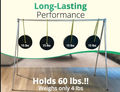 FOL-D-RAK Fully Assembled Lightweight Clothing Rack with Carry Bag. 59" Length Made from Commercial Grade Aluminum. Can Hold Over 50 LBS. Weighs 4 LBS.